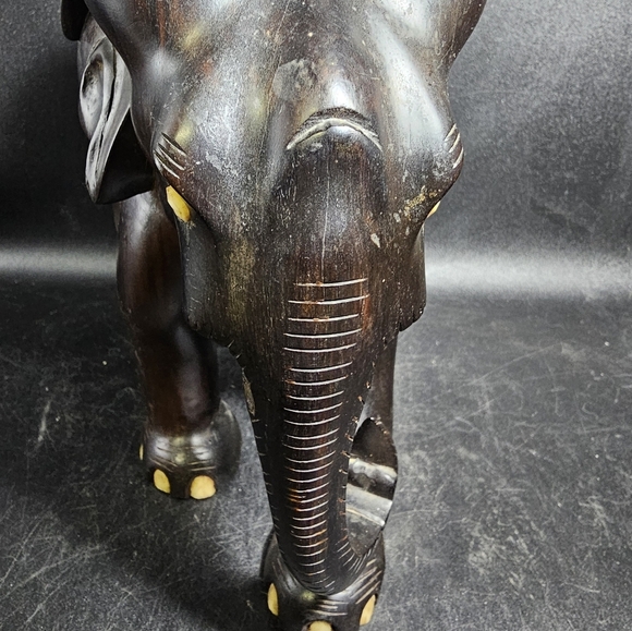 Vintage/Antique Rare Lignum Vitae Carved Wood Elephant - Picture 4 of 5